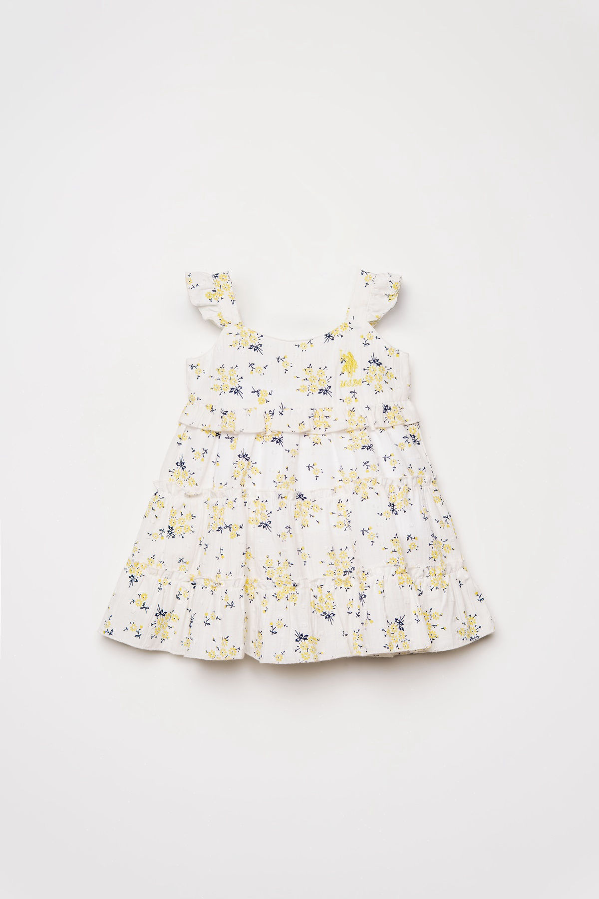 Rochie albă cu flori galbene 